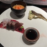 炭火鉄板焼　杜季 - 前菜三種