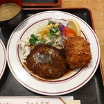 ファミリア - 盛合せ定食(ハンバーグ&クリームコロッケ)