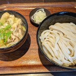 柿屋 うどん - ネギ南蛮うどん白　大盛り