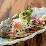 Grilled mackerel tataki style