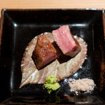 日本焼肉はせ川 別亭 - 和牛 究極 神のタン　厚切り 塩 山葵