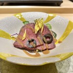 京橋 天冨良と鮨 いしい - ローストビーフのサラダ