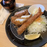 とんかつ神楽坂さくら - ヒレ&海鮮ミックスランチ1078円　ヒレかつ40g海老フライ1本イカフライ1本