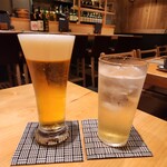 Kimm E Dai No Satou - ビールと柚子梅酒ソーダで乾杯