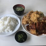 来まぐれ - カラアゲ、トンカツのランチ