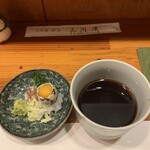 つり舟割烹 三河屋 - そうめんつゆと薬味
