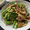 鉄龙山 - 料理写真:豚肉とニンニクの芽炒め