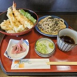 サガミ - 真あなごと大海老天丼と麺