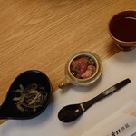 料亭 やまさ旅館 - 左から→湯びき,肝や心臓,生血