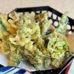 そば処 風 - 山菜天ざるそば　1500円　+　大盛り　160円