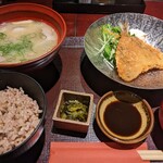 Koujigura - 日替わり豚汁定食（本日はアジフライ）