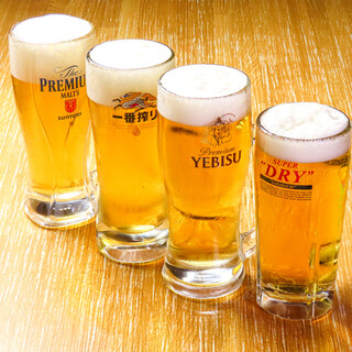 キリン・アサヒ・エビス・プレモル4種の生ビール飲み放題ＯＫ
