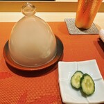 渋谷 鮨らぼ - 塩麹サクラチップ燻製ドーム