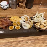 Sumibiyaki Tori Niji No Fumoto - 燻製の盛り合わせ。ボリューム満点、毎回頼むやつ