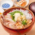 Two kinds of horse mackerel and whitebait rice bowl