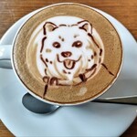 キクス カフェ - ラテアート♪(描いてほしいモノあります？と言われて「犬」。想像を超えてきた！笑)
