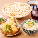 Musashino udon and sea Tempura set meal