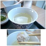 Mizutakimotsunabehakatarou - 水炊きスープもいいお味で、鶏団子も美味しい。