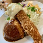 洋食のオーニシ - クリームコロッケと大海老フライ