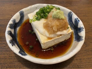 Sobazen Asahi - みぞれ豆腐は山芋、大根おろし、山葵、ネギが入る