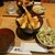 枡SARA - 料理写真:天丼　サービスサラダとお味噌汁