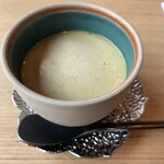 Sushi Sugahisa - 鯛の白子、グリーンカレーの茶碗蒸し