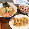 ヨコクラストアハウス - 塩 昆布水つけ麺 大 ちょい肉増 + 餃子5個