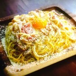 Homemade bacon carbonara (serves 2)