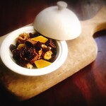 Instant smoked dried fruits and walnuts