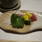 萩の宿 常茂恵 - 桜鯛そぎ造り、平政、本鮪