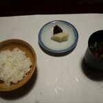 萩の宿 常茂恵 - 山口県産こしひかり、香の物、赤だし