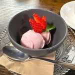 お食事処 だんらん日和 - 本日のランチ(\1,980) デザート：伊那谷いちごのジェラート