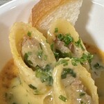 お食事処 だんらん日和 - 本日のランチ(\1,980) 前菜：リガトーニの肉詰め行者にんにく味噌ソース