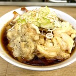 一由そば - 太蕎麦、大盛、玉ねぎ天、舞茸天、ごぼう天