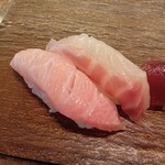 Tsukiji Sushichou - 本鮪大とろ、活〆真鯛