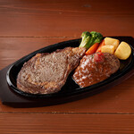 リブアイ240ｇ＆ハンバーグ150ｇ