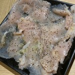 焼肉 くまちゃん - うす切り塩ミノ。大人気です！