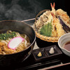 花山うどん - 料理写真:天ぷら盛り合わせとかけうどん