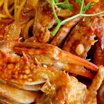レストラン 癒月 - 渡り蟹のパスタアップ