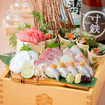 Kotobuki Seafood platter (including bluefin tuna and early-season sardine nigiri)