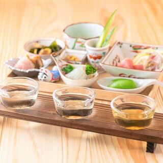 アテ盛り合わせと日本酒のセット