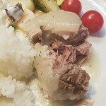 キッチン ブルー グローブ - こちらはかなり大きめなブロック