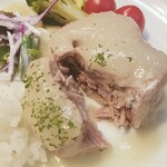 キッチン ブルー グローブ - カットすると、