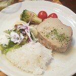 キッチン ブルー グローブ - １ブロックを食べて、ご飯、サラダのワンプレート