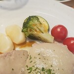 キッチン ブルー グローブ - 備え付け野菜のアップ