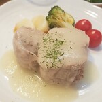 キッチン ブルー グローブ - 反対側から、すりおろしオニオンとりんご酢のソースはタップリ！