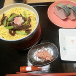 Chidoritei - 蒸し寿司(2,100円)＆鯖寿司２切れ(840円)