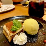 Trattoria NOTO - 20240506デザート（ティラミス・レモンジェラート）とアイスコーヒー