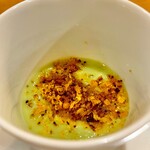 Trattoria NOTO - 20240506スープ（そら豆と香草パン粉）