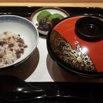 江戸焼肉 - ぼろご飯　
      赤だし、メロン胡瓜